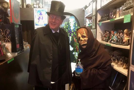 Aexander Clapperton (deceased) and the Mad Monk of the Cowgate ready for a safe tour